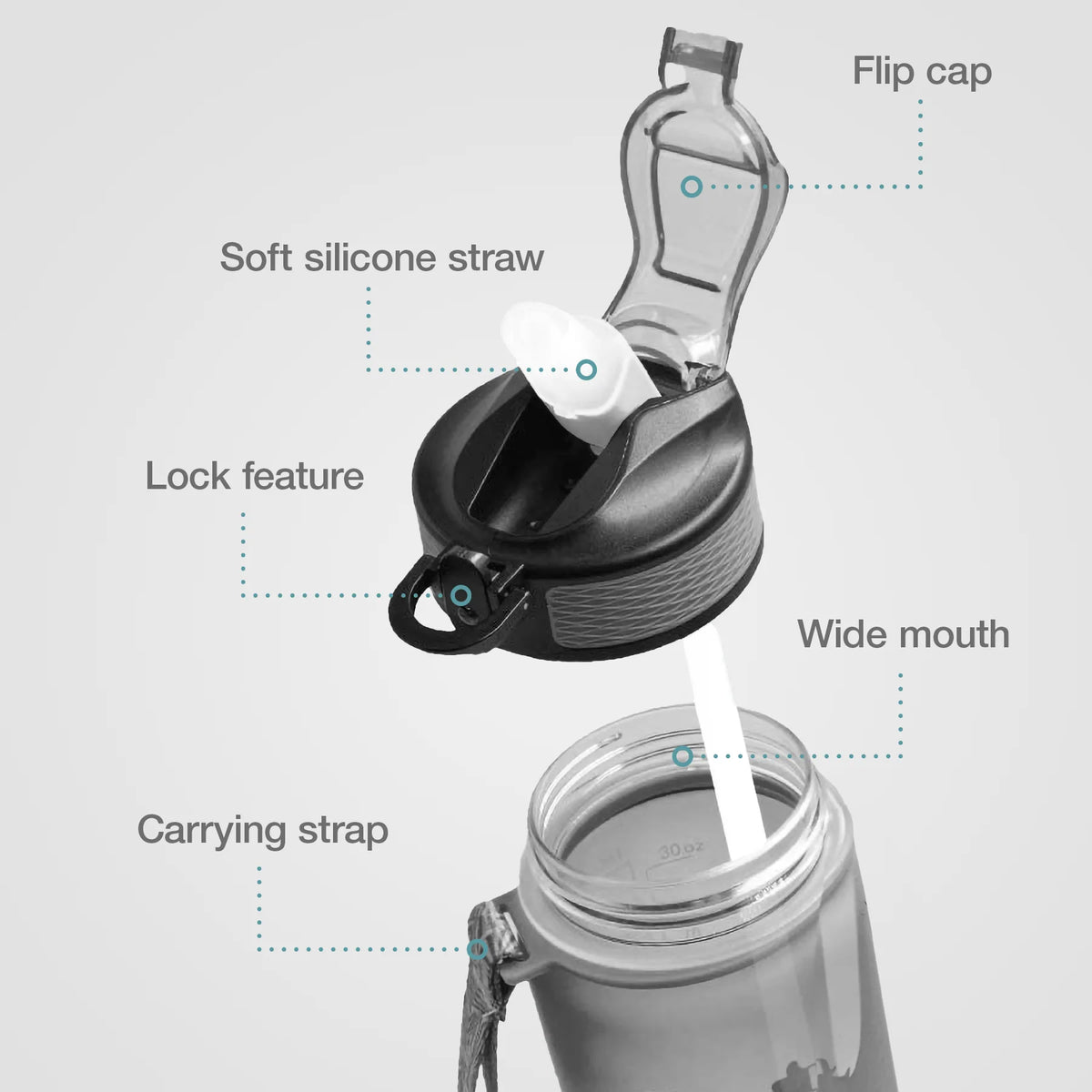 Smart Water Bottle - Black